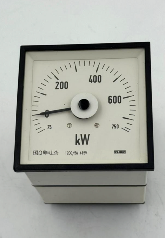 ZURC 750 kW Analog Wattmeter | 415V 1200/5A1